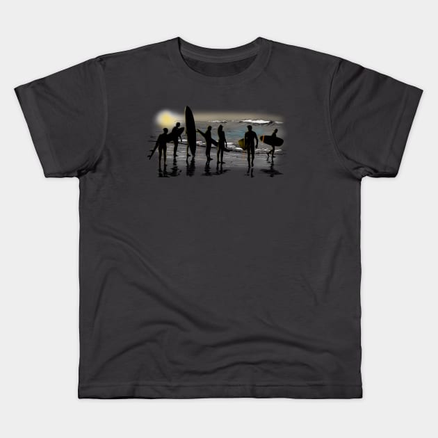 Surfing Kids T-Shirt by sibosssr